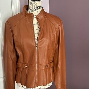 Women's Brown Vegan Leather Jacket
